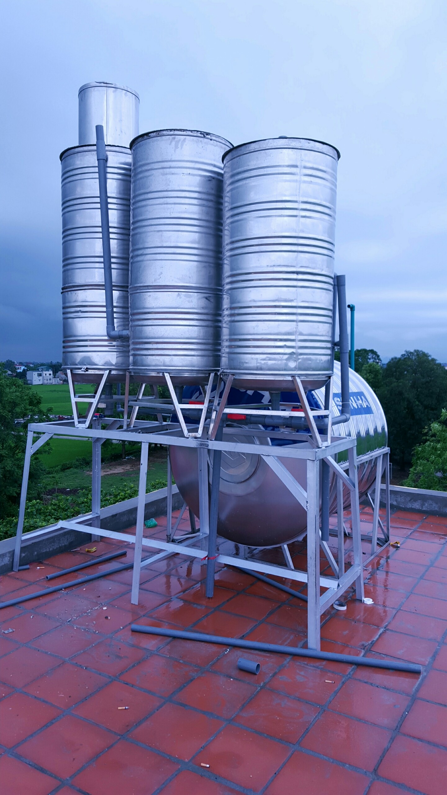 Hệ thống lọc nước giếng khoan 3 m3/h dạng trọng lực 